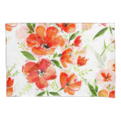 Zachte Oranje Poppies Waterverf Patroon Kussensloop (Voorkant)