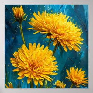 🌼 Zachte Paardenbloemen Minimalistisch Natuur Kal Poster