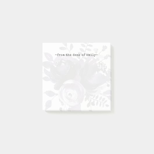 Zachte Paarse Bloemen Onder Witte Overlay En Naam Post-it® Notes (Voorkant)