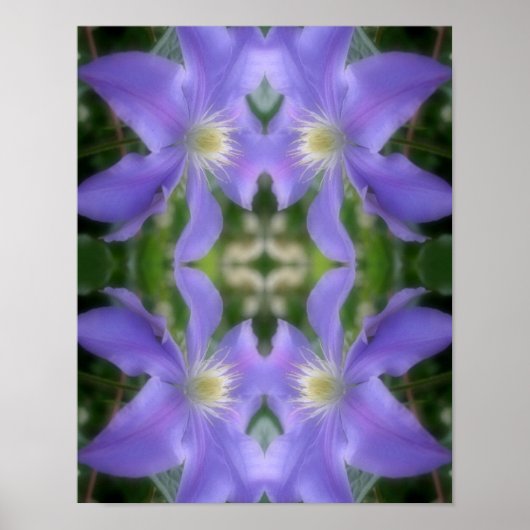Zachte Paarse Clematis Vloer Petals Abstract Poster (Voorkant)