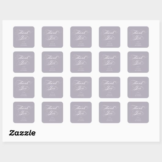 Zachte Paarse Elegante Script Afstudeer Dankjewel Vierkante Sticker (Vel)