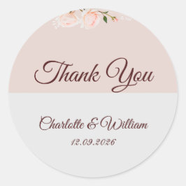 Zachte paarse en grijze effecten met bloem ronde sticker