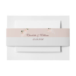 Zachte paarse en grijze effecten met bloem uitnodigingen wikkel