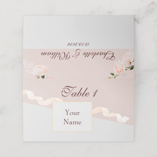 Zachte paarse en grijze effecten met lint plaats c (Buitenkant ongevouwen)