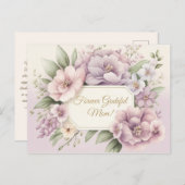 Zachte Paarse Floral Moederdag Kaart (Voorkant / Achterkant)