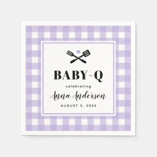 Zachte Paarse Gingham Plaid Baby Q Douche Servet