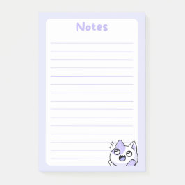 Zachte Paarse Kawaii Chibi Kitty Cat met Sparkling Post-it® Notes
