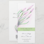 Zachte Paarse lelies Bewaar de datum Kaart (Voorkant / Achterkant)