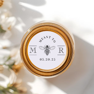 Zachte paarse 'Meant to Bee' trouw honing jar favo Ronde Sticker