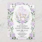 Zachte Paarse ventilatorlamp Baby shower Lente tui Kaart (Voorkant / Achterkant)