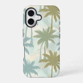 Zachte Palmboom Bomen – Pastel Tropisch Patroon iPhone 16 Hoesje