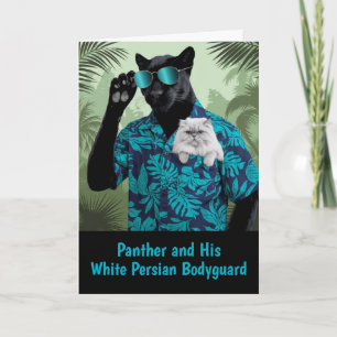 Zachte Panter en Witte Perzische Wenskaart Kaart