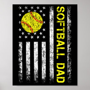 Zachte papa-shirt heren daddy sportliefhebber Amer Poster