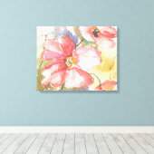 Zachte papaver I Canvas Afdruk (Insitu (Houten vloer))