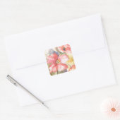 Zachte papaver I Vierkante Sticker (Envelop)