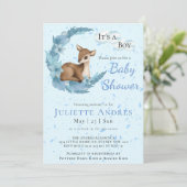 Zachte pasta Bambi Flowers Clouds Dust Baby shower Kaart (Staand voorkant)