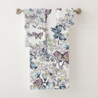 Zachte pasta Butterflies Bath Towel Set Bad Handdoek