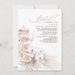 Zachte pasta Floral Pampas Grass Vrijgezellenfeest Kaart
