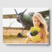 Zachte pasta Gold Green Foliage Graduage Cap Gastenboek (Achterkant)