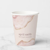 Zachte pasta, Roos goudkleurige marmer Papieren Bekers (Achterkant)