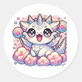 Zachte Pastel Baby Draak Eenhoorn Fantasy Sticker