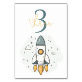 Zachte Pastel Beige Raketschip Kaart (Achterkant)