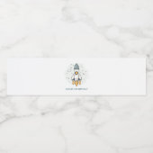 Zachte Pastel Beige Raketschip Waterfles Etiket (Enkel label)