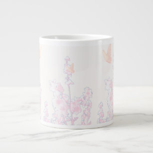 Zachte Pastel Bloem en Vlinder Jumbo Mok