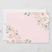 Zachte Pastel Blush Flower Glitter 1e Verjaardag M Kaart (Achterkant)