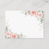 Zachte Pastel Blush Roze Bloemen Bruiloft Details  Informatiekaartje (Achterkant)
