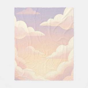 Zachte Pastel Dromerige Wolken Lavendel Roze Lucht Fleece Deken