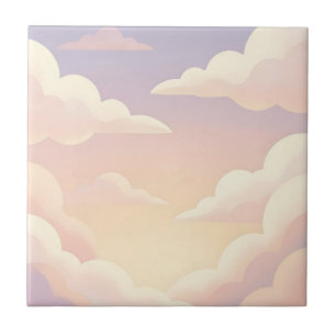 Zachte Pastel Dromerige Wolken Lavendel Roze Lucht Tegeltje