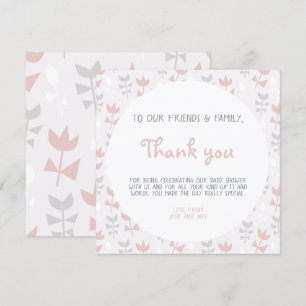 Zachte pastel eenvoudige bloemen baby shower kaart