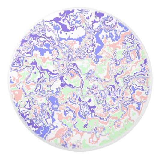 Zachte pastel Funky Boho Retro Abstract Marmer Keramische Knop (Voorkant)