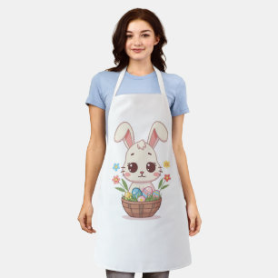 Zachte Pastel Kawaii Konijn Pasen Illustratie Schort