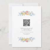 Zachte pastel  lente Bloemen QR Code Huwelijk Kaart (Achterkant)