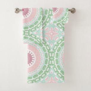 Zachte Pastel Mandala Patroonontwerp Bad Handdoek