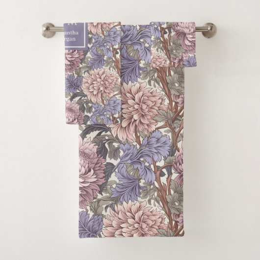 Zachte Pastel Morris Style Badhanddoek Bad Handdoek (Insitu)