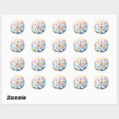 Zachte Pastel Ocean Kustzand Dollar Bruiloft Ronde Sticker (Vel)