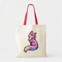 Zachte Pastel Regenboog Vos Waterverf Illustratie