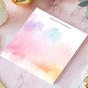 Zachte Pastel Regenboog Waterverf Gepersonaliseerd Notitieblok