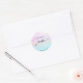 *~* Zachte pastel regenboog zwart glitter REIKI Ronde Sticker (Envelop)
