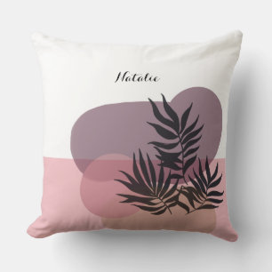 Zachte Pastel Roze Abstract Tropisch Kussen