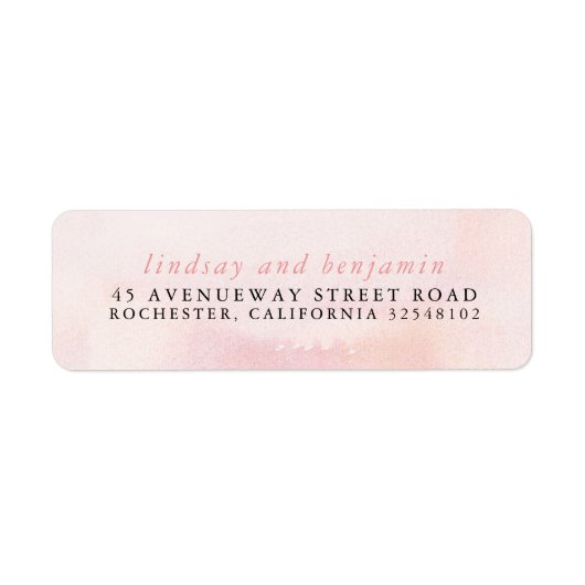 Zachte Pastel Roze Blush Tinten Etiket (Voorkant)