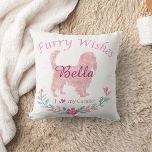 Zachte Pastel Roze Cavalier Gepersonaliseerde Ke Kussen