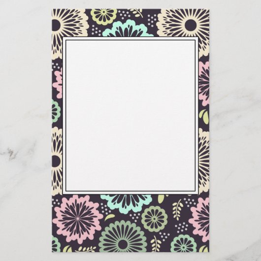 Zachte pastel roze en blauwgroen bloem  BotanicaL Briefpapier (Voorkant)