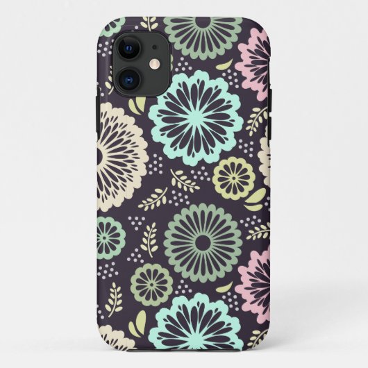 Zachte pastel roze en blauwgroen bloem  BotanicaL Case-Mate iPhone Case (Achterkant)