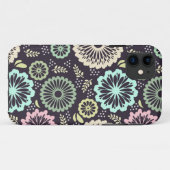 Zachte pastel roze en blauwgroen bloem  BotanicaL Case-Mate iPhone Case (Achterkant (horizontaal))