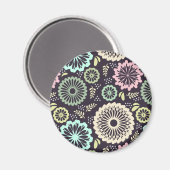 Zachte pastel roze en blauwgroen bloem  BotanicaL Magneet (Voorkant / Achterkant)