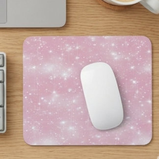 Zachte Pastel Roze Glitterende Sterren Schitterend Muismat